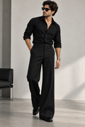 Black PinStripe Navy Blue Bootcut