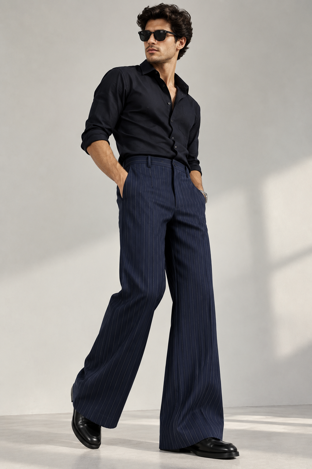PinStripe Navy Blue Bootcut