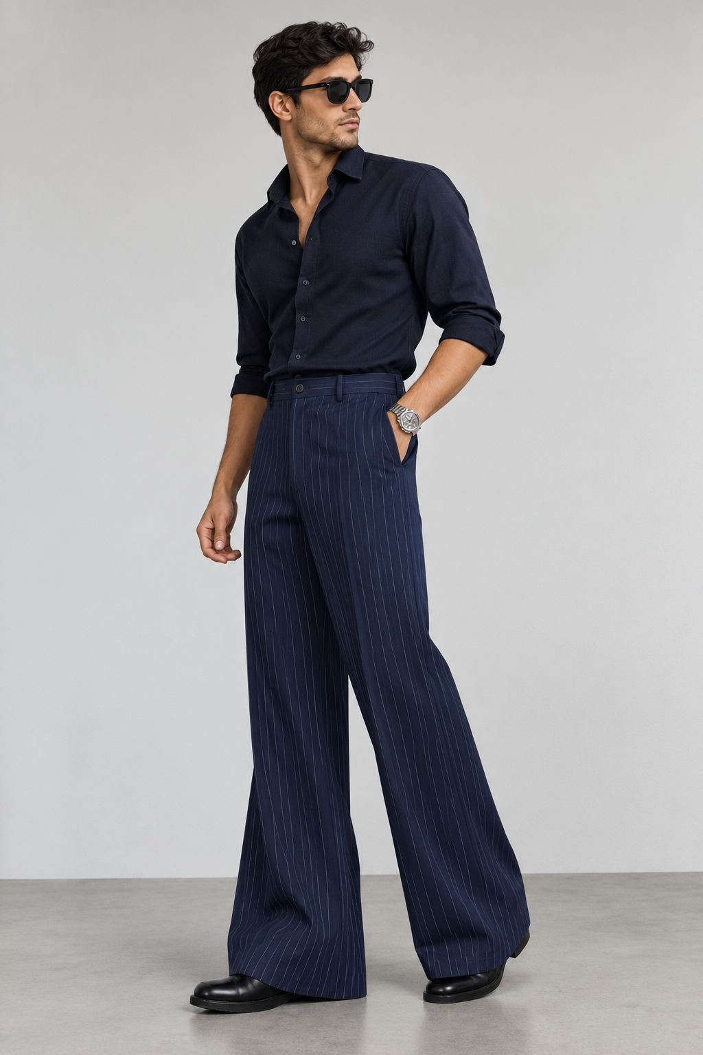 PinStripe Navy Blue Bootcut